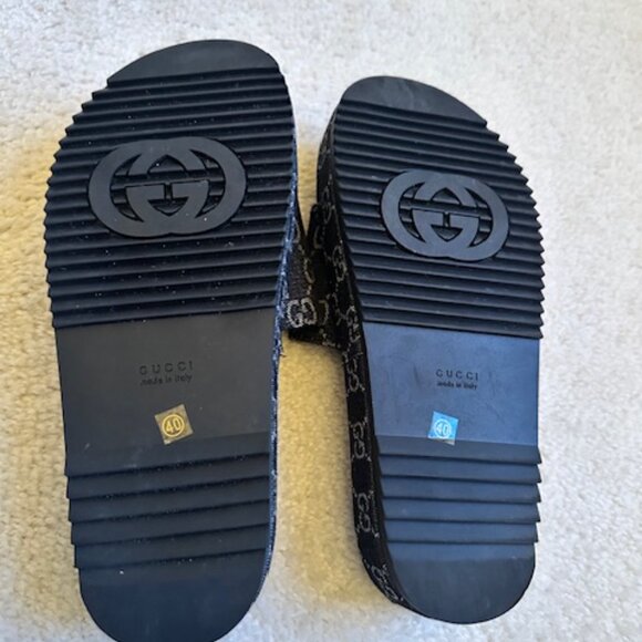 *NEW* Gucci Denim GG Monogram Angelina Sandals - Size 40 (Read the description) - Picture 5 of 5